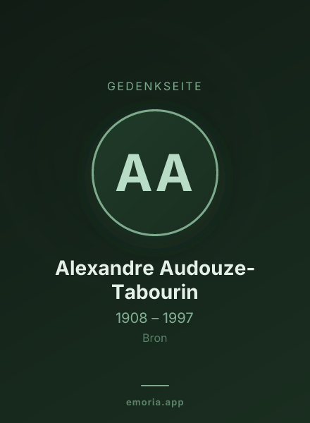 Gedenkportrait von Alexandre Audouze-Tabourin
