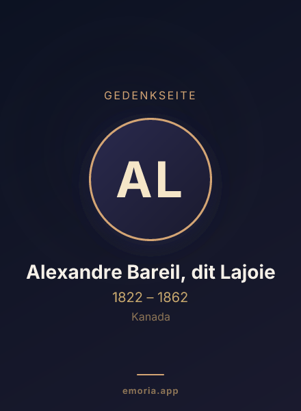 Gedenkportrait von Alexandre Bareil, dit Lajoie