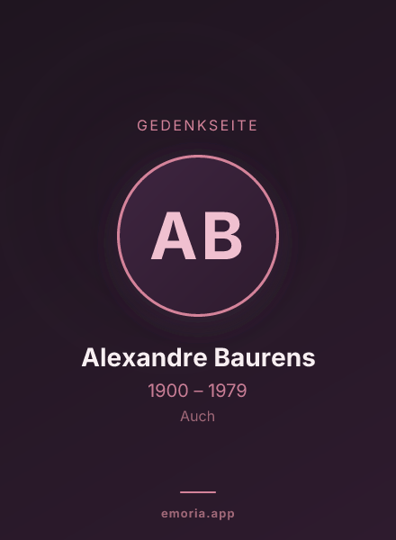 Gedenkportrait von Alexandre Baurens