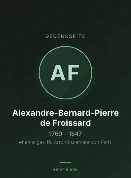 Gedenkportrait von Alexandre-Bernard-Pierre de Froissard