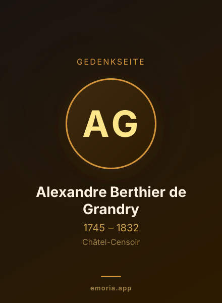 Gedenkportrait von Alexandre Berthier de Grandry