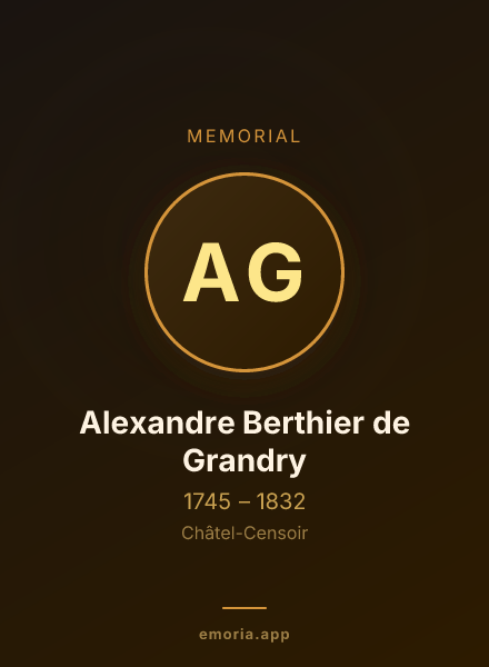 Memorial portrait of Alexandre Berthier de Grandry