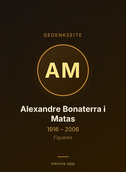 Gedenkportrait von Alexandre Bonaterra i Matas