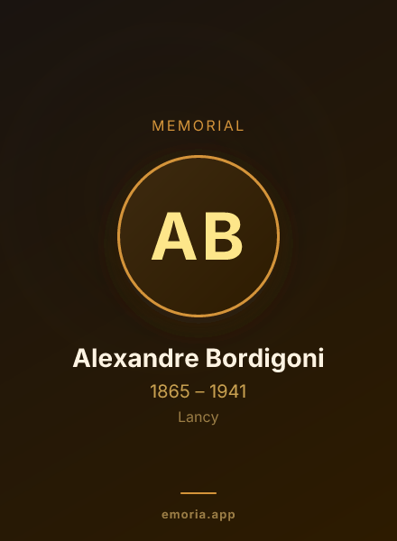 Memorial portrait of Alexandre Bordigoni