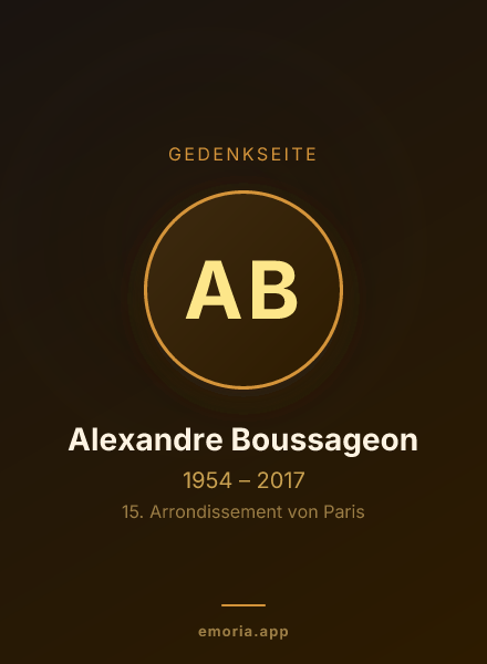 Gedenkportrait von Alexandre Boussageon