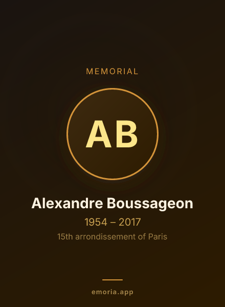 Memorial portrait of Alexandre Boussageon