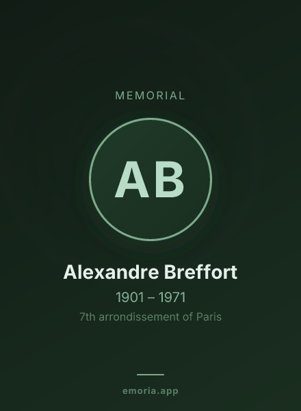 Memorial portrait of Alexandre Breffort