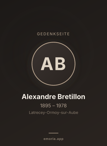 Gedenkportrait von Alexandre Bretillon