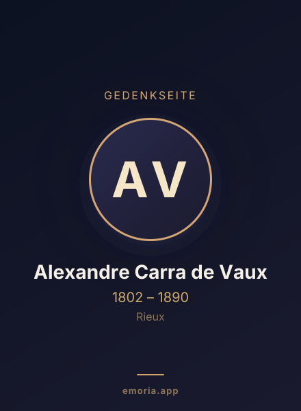 Gedenkportrait von Alexandre Carra de Vaux