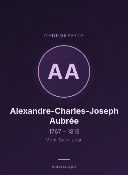 Gedenkportrait von Alexandre-Charles-Joseph Aubrée