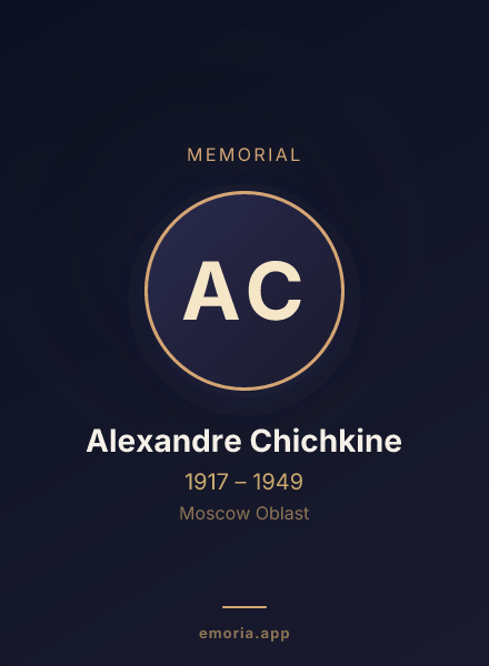 Memorial portrait of Alexandre Chichkine