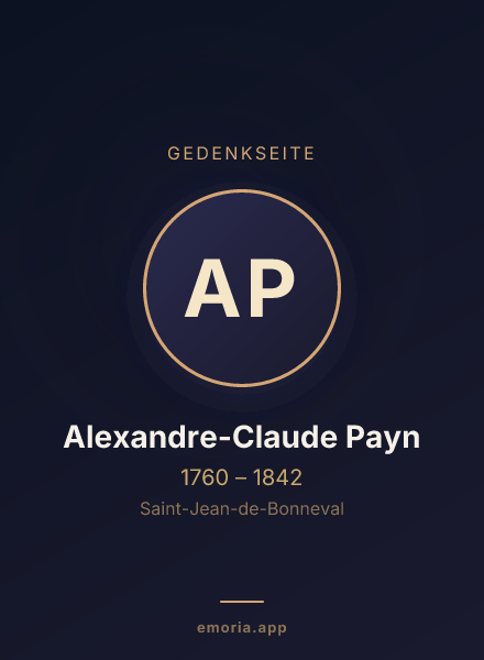 Gedenkportrait von Alexandre-Claude Payn