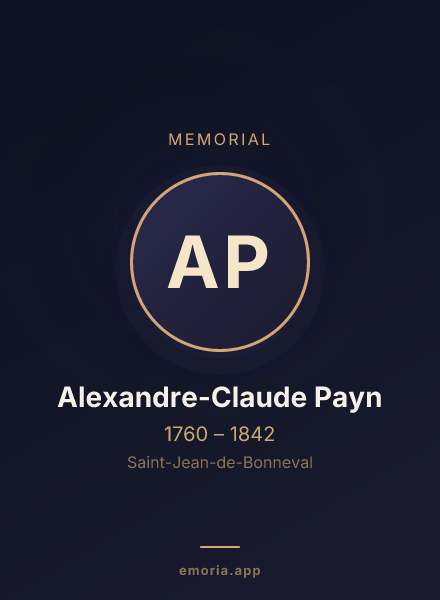 Memorial portrait of Alexandre-Claude Payn