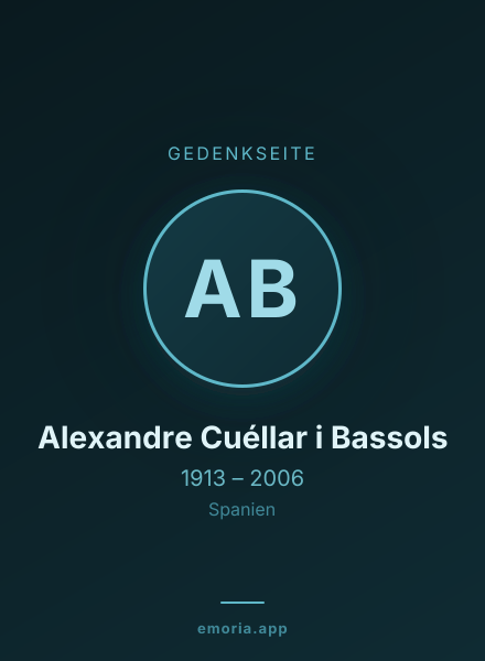 Gedenkportrait von Alexandre Cuéllar i Bassols