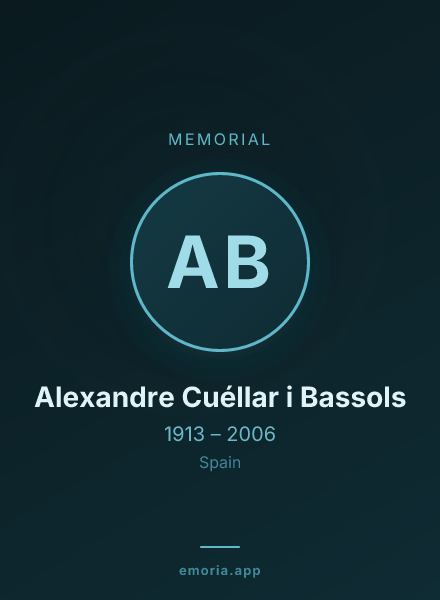 Memorial portrait of Alexandre Cuéllar i Bassols