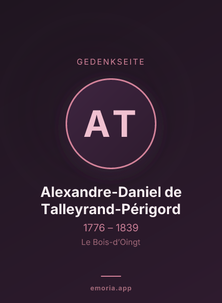 Gedenkportrait von Alexandre-Daniel de Talleyrand-Périgord