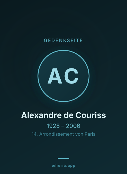 Gedenkportrait von Alexandre de Couriss