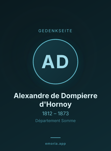 Gedenkportrait von Alexandre de Dompierre d'Hornoy