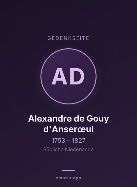 Gedenkportrait von Alexandre de Gouy d'Anserœul
