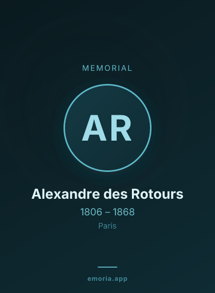 Memorial portrait of Alexandre des Rotours