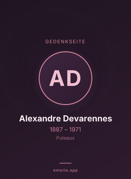 Gedenkportrait von Alexandre Devarennes