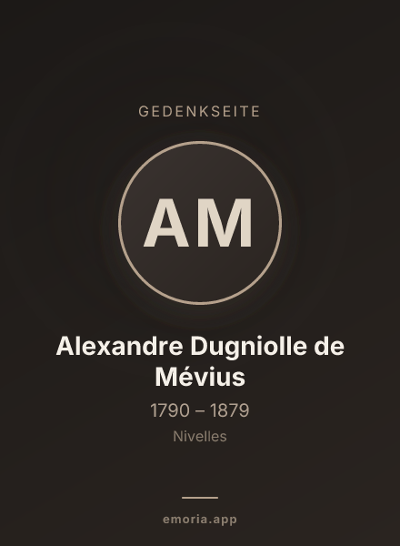 Gedenkportrait von Alexandre Dugniolle de Mévius