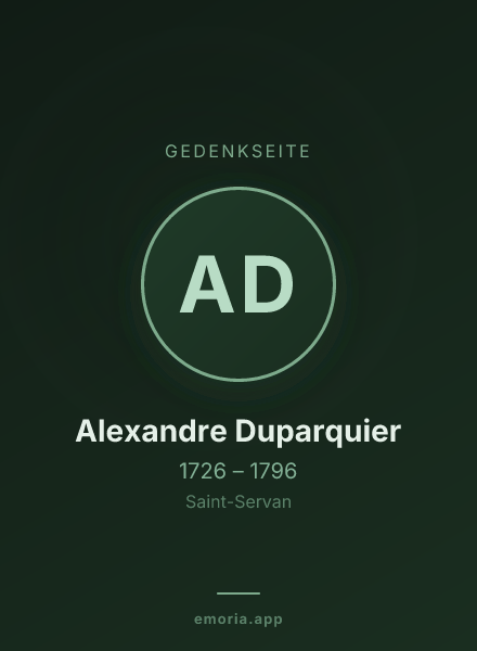 Gedenkportrait von Alexandre Duparquier