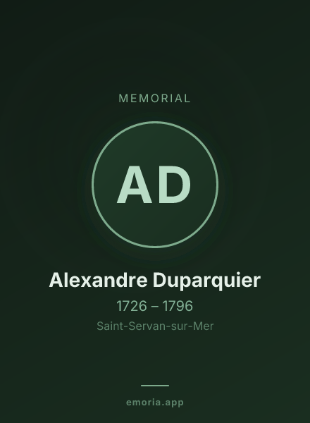 Memorial portrait of Alexandre Duparquier
