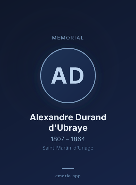 Memorial portrait of Alexandre Durand d'Ubraye