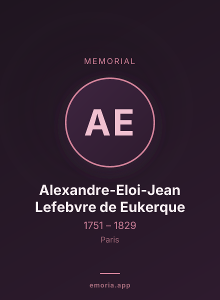 Memorial portrait of Alexandre-Eloi-Jean Lefebvre de Eukerque