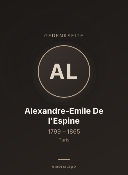 Gedenkportrait von Alexandre-Emile De l'Espine