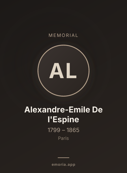 Memorial portrait of Alexandre-Emile De l'Espine
