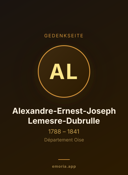 Gedenkportrait von Alexandre-Ernest-Joseph Lemesre-Dubrulle