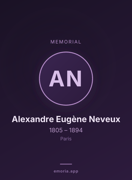 Memorial portrait of Alexandre Eugène Neveux