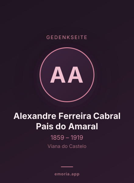 Gedenkportrait von Alexandre Ferreira Cabral Pais do Amaral