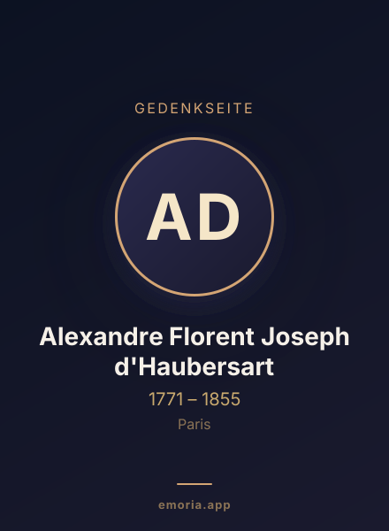 Gedenkportrait von Alexandre Florent Joseph d'Haubersart