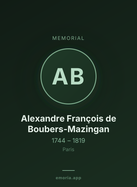 Memorial portrait of Alexandre François de Boubers-Mazingan
