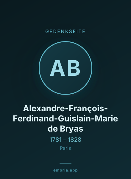 Gedenkportrait von Alexandre-François-Ferdinand-Guislain-Marie de Bryas