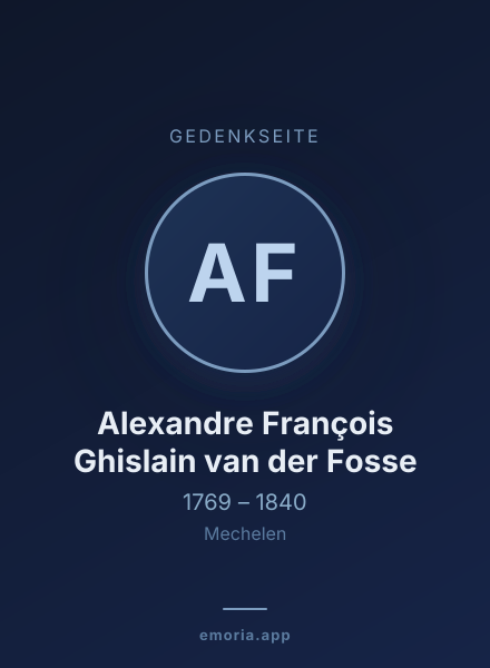 Gedenkportrait von Alexandre François Ghislain van der Fosse