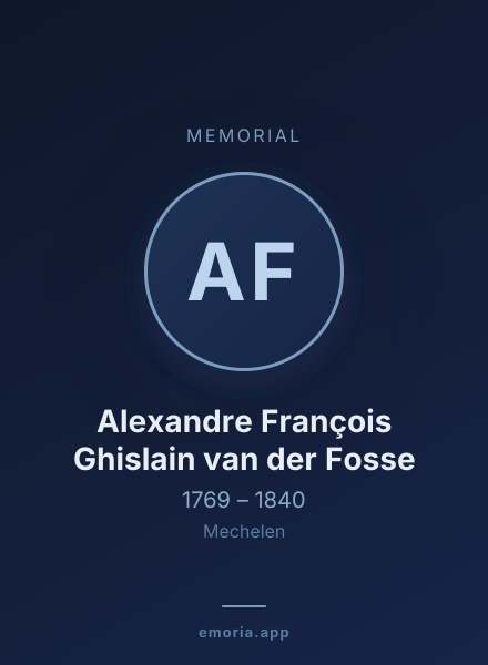 Memorial portrait of Alexandre François Ghislain van der Fosse