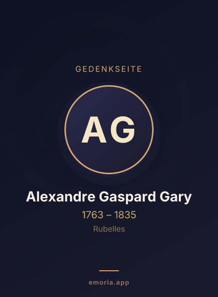 Gedenkportrait von Alexandre Gaspard Gary
