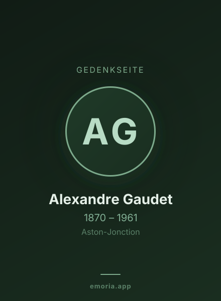 Gedenkportrait von Alexandre Gaudet