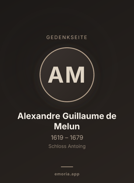 Gedenkportrait von Alexandre Guillaume de Melun