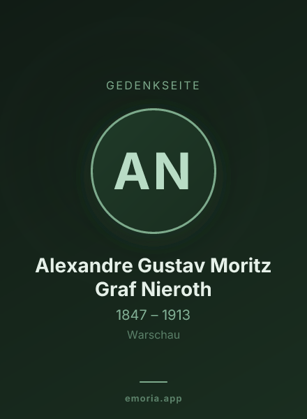 Gedenkportrait von Alexandre Gustav Moritz Graf Nieroth