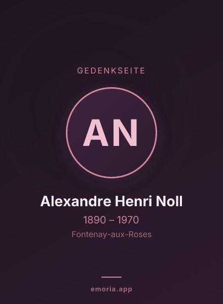 Gedenkportrait von Alexandre Henri Noll