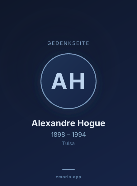 Gedenkportrait von Alexandre Hogue