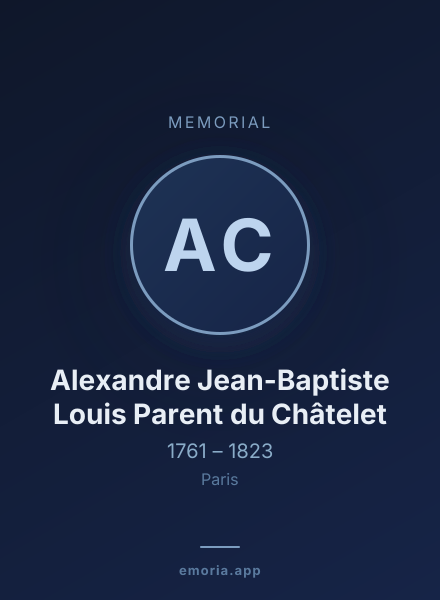 Memorial portrait of Alexandre Jean-Baptiste Louis Parent du Châtelet
