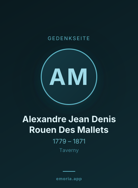 Gedenkportrait von Alexandre Jean Denis Rouen Des Mallets