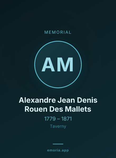 Memorial portrait of Alexandre Jean Denis Rouen Des Mallets