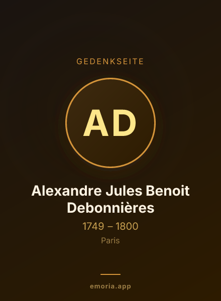 Gedenkportrait von Alexandre Jules Benoit Debonnières